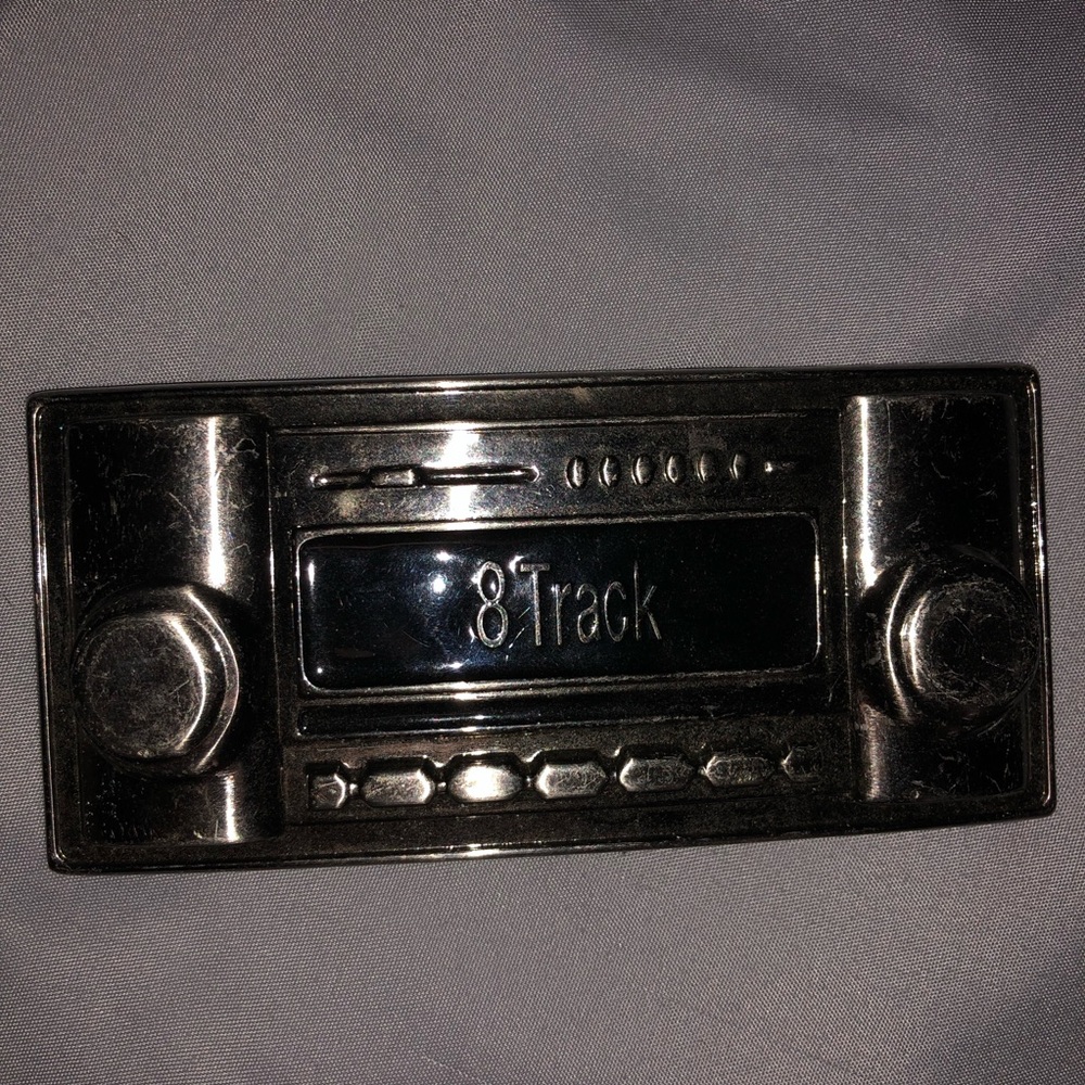 Old school 8 track player belt buckle